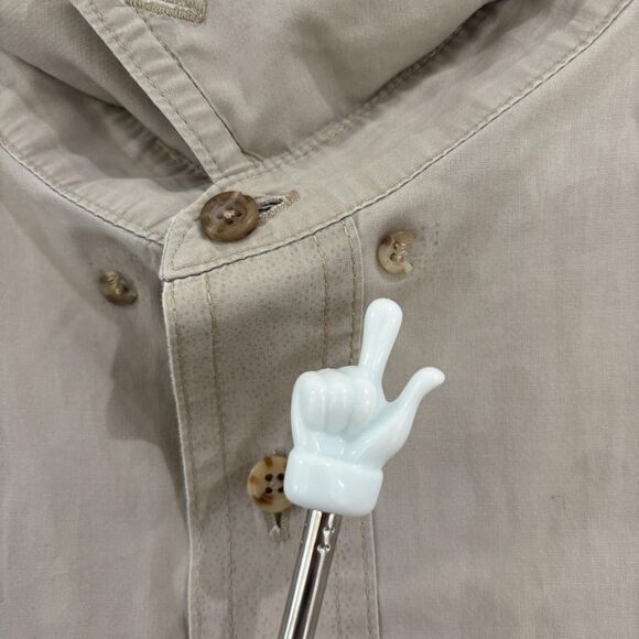 CC Filson Feather Cloth Shirt Men's XL Beige Safari Dual Pockets Outdoors - Picture 3 of 10